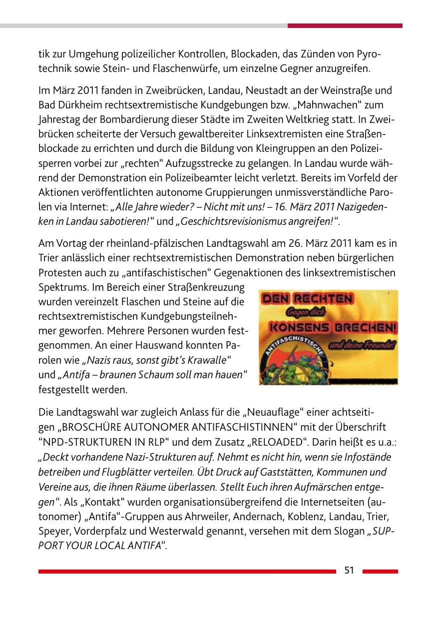 Seite 53 des Verfassungsschutzbericht 2011 Rheinland-Pfalz