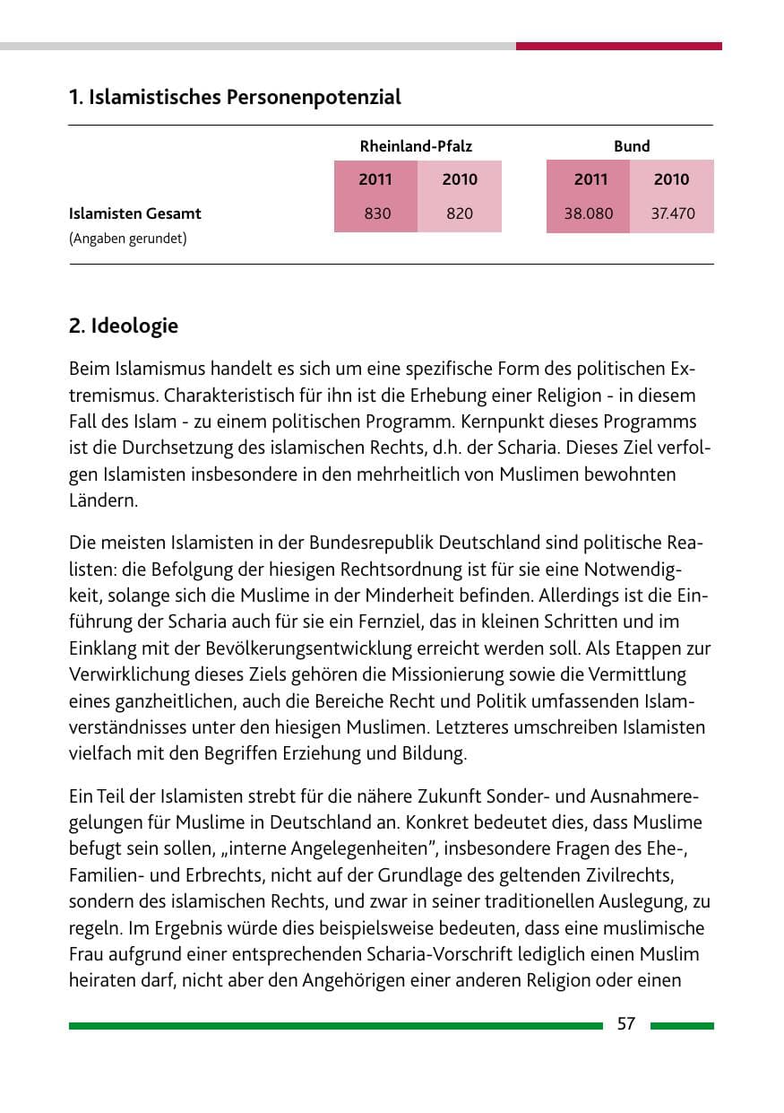 Seite 59 des Verfassungsschutzbericht 2011 Rheinland-Pfalz