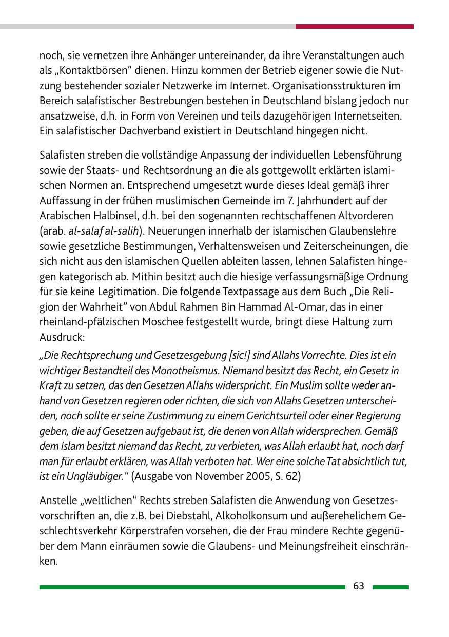 Seite 65 des Verfassungsschutzbericht 2011 Rheinland-Pfalz