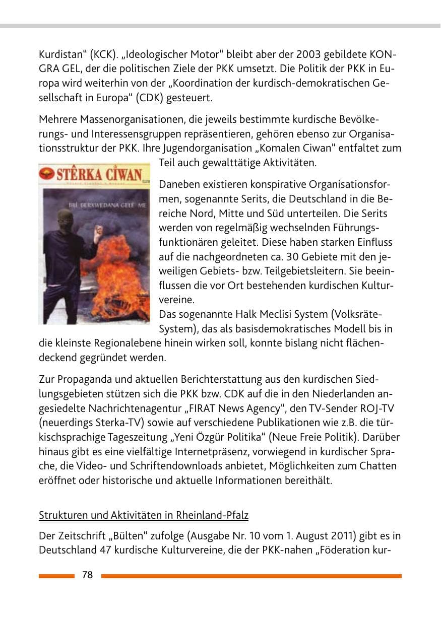 Seite 80 des Verfassungsschutzbericht 2011 Rheinland-Pfalz