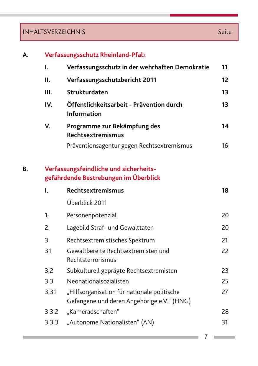 Seite 9 des Verfassungsschutzbericht 2011 Rheinland-Pfalz