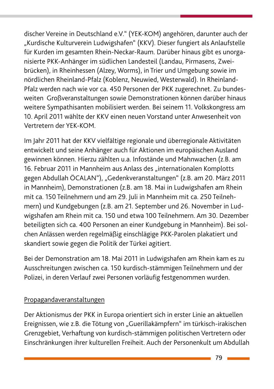Seite 81 des Verfassungsschutzbericht 2011 Rheinland-Pfalz