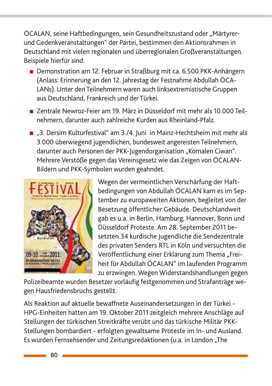 Seite 82 des Verfassungsschutzbericht 2011 Rheinland-Pfalz