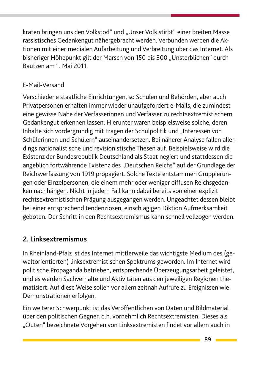 Seite 91 des Verfassungsschutzbericht 2011 Rheinland-Pfalz