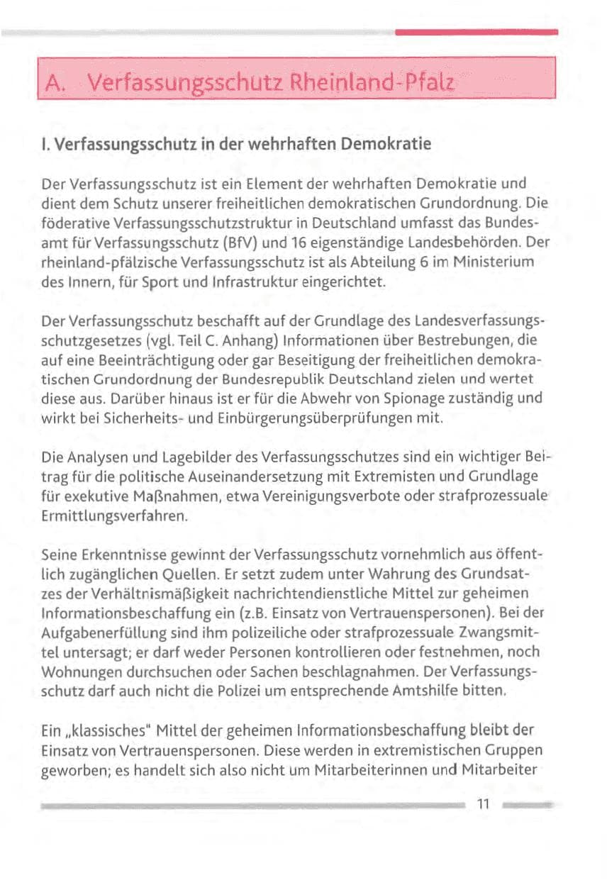 Seite 11 des Verfassungsschutzbericht 2012 Rheinland-Pfalz