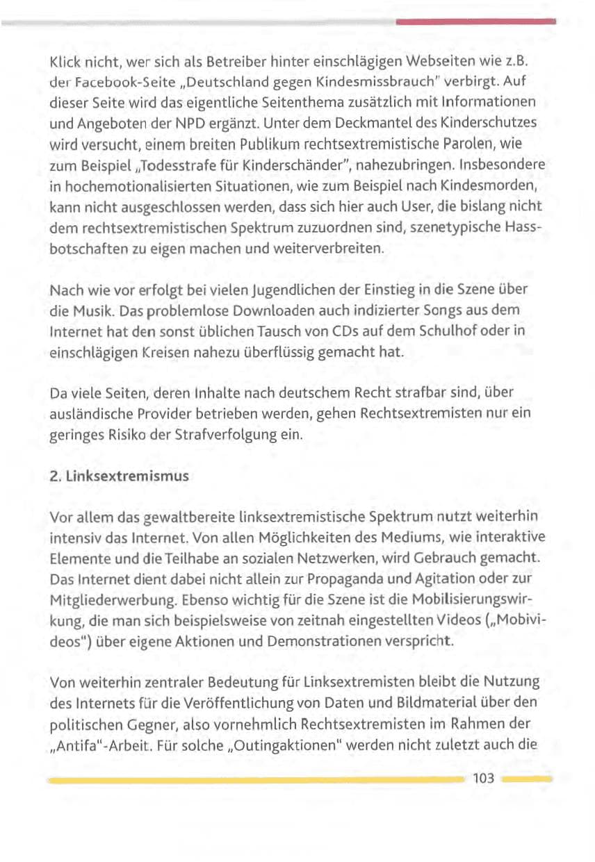 Seite 103 des Verfassungsschutzbericht 2012 Rheinland-Pfalz