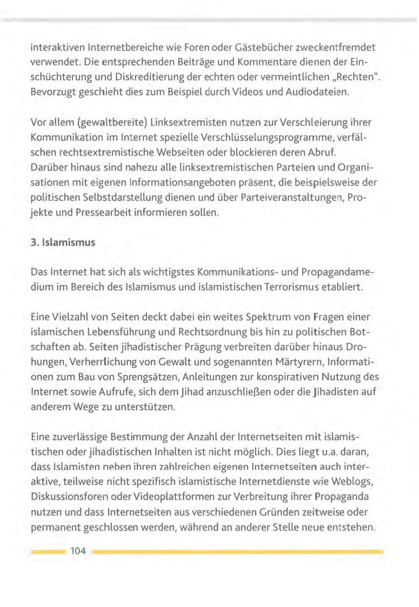 Seite 104 des Verfassungsschutzbericht 2012 Rheinland-Pfalz