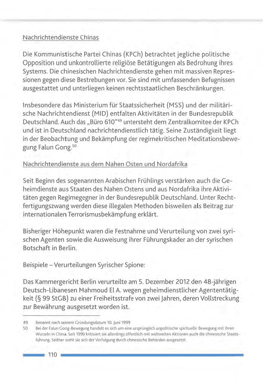 Seite 110 des Verfassungsschutzbericht 2012 Rheinland-Pfalz