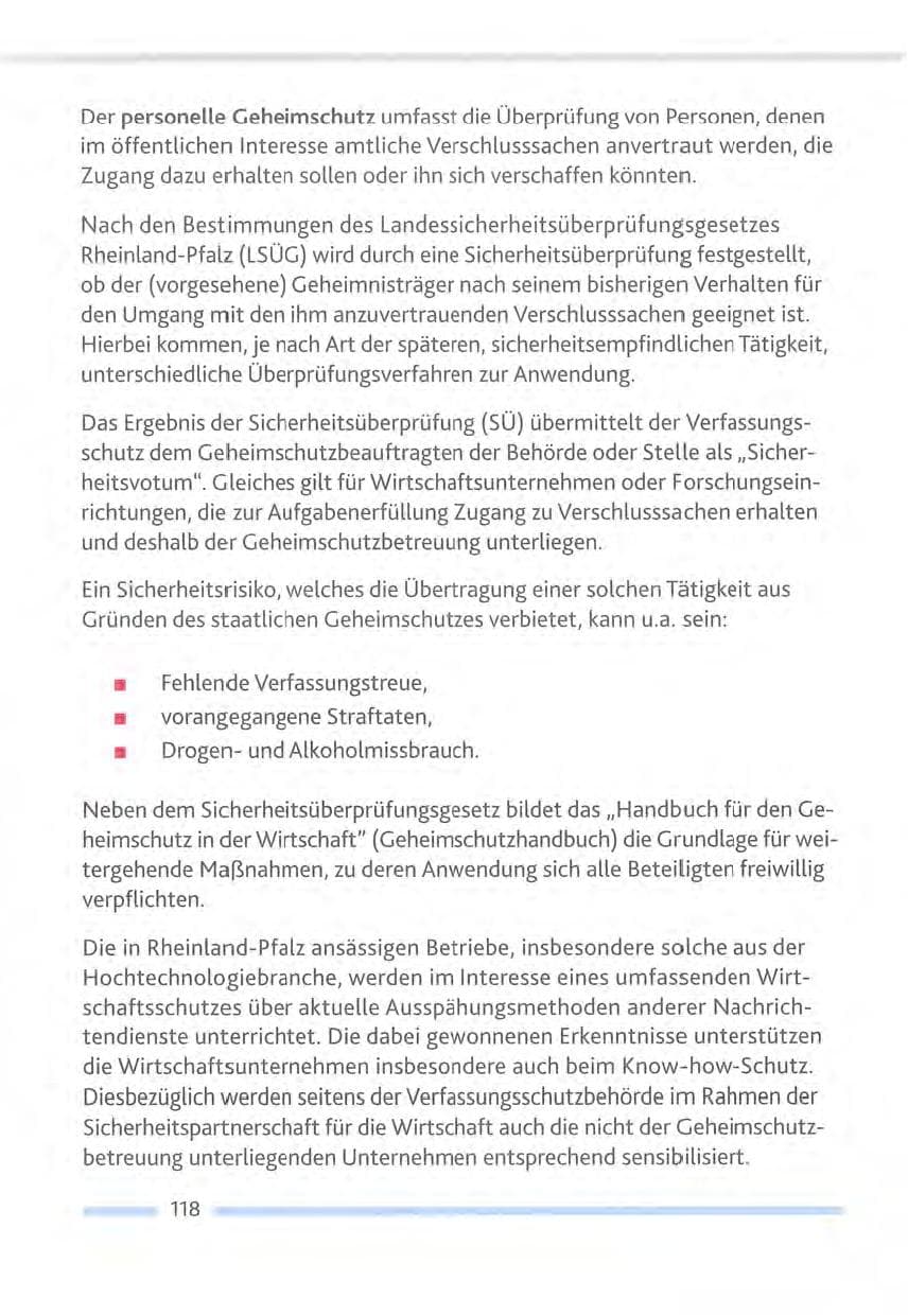 Seite 118 des Verfassungsschutzbericht 2012 Rheinland-Pfalz
