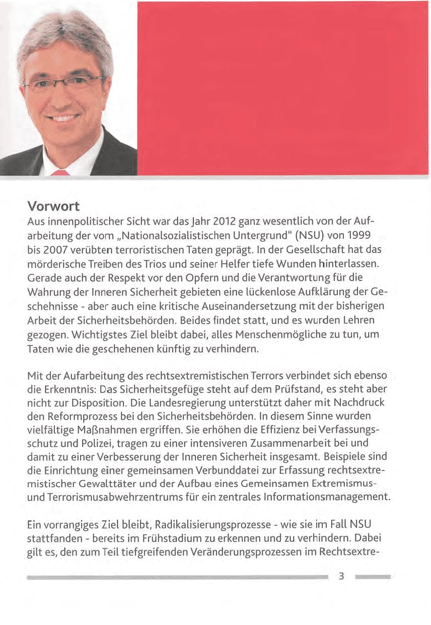 Seite 3 des Verfassungsschutzbericht 2012 Rheinland-Pfalz