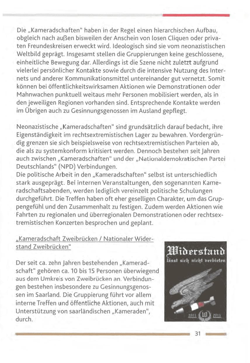 Seite 31 des Verfassungsschutzbericht 2012 Rheinland-Pfalz