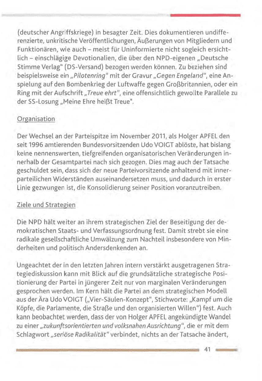 Seite 41 des Verfassungsschutzbericht 2012 Rheinland-Pfalz