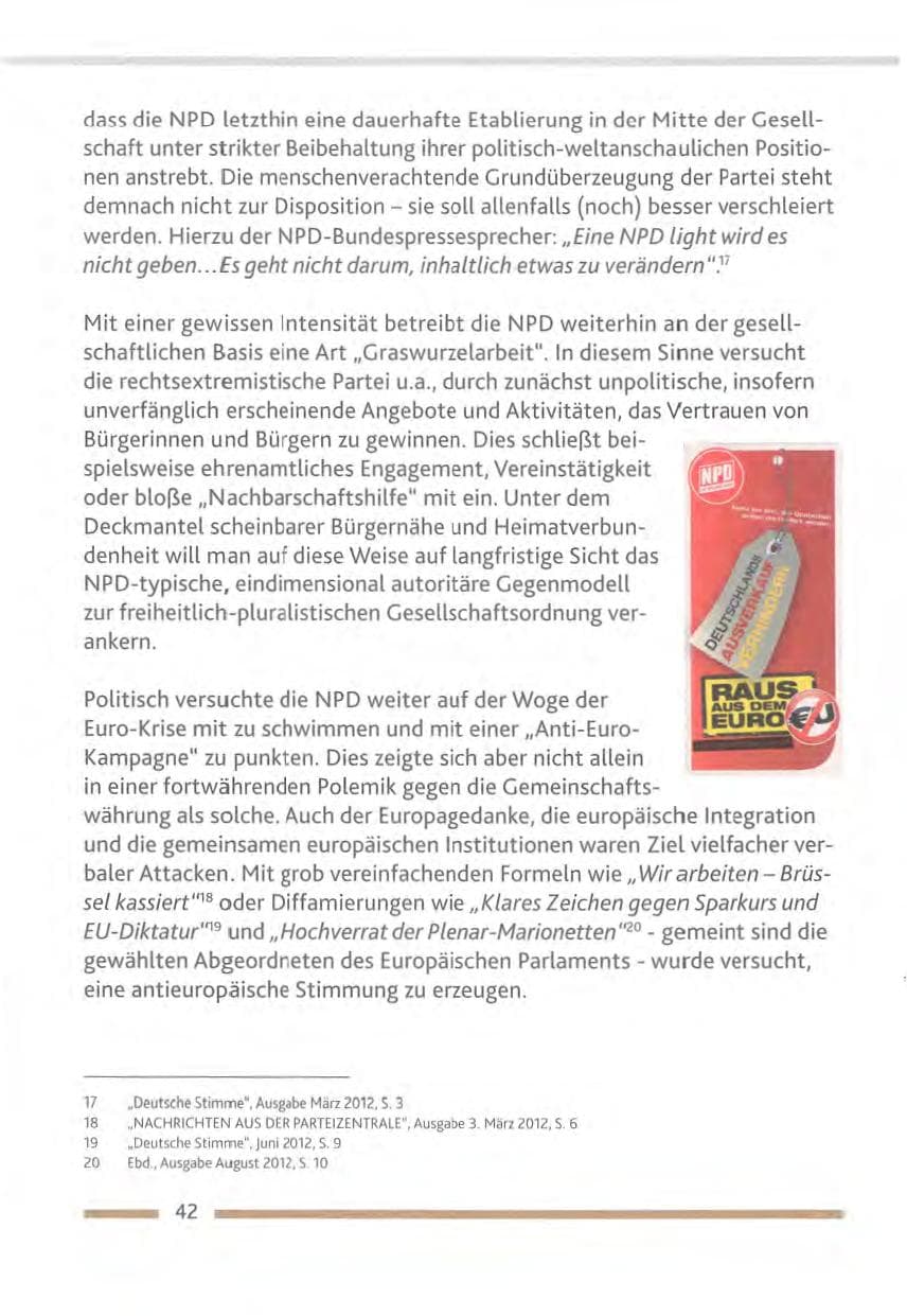Seite 42 des Verfassungsschutzbericht 2012 Rheinland-Pfalz