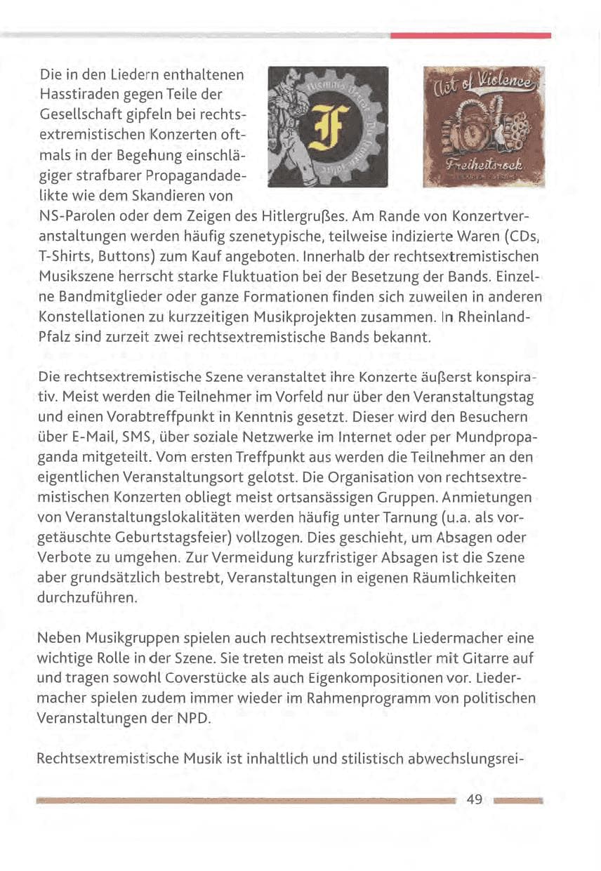 Seite 49 des Verfassungsschutzbericht 2012 Rheinland-Pfalz
