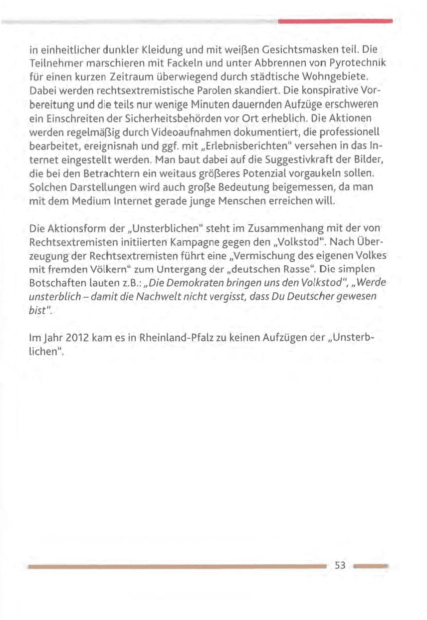 Seite 53 des Verfassungsschutzbericht 2012 Rheinland-Pfalz