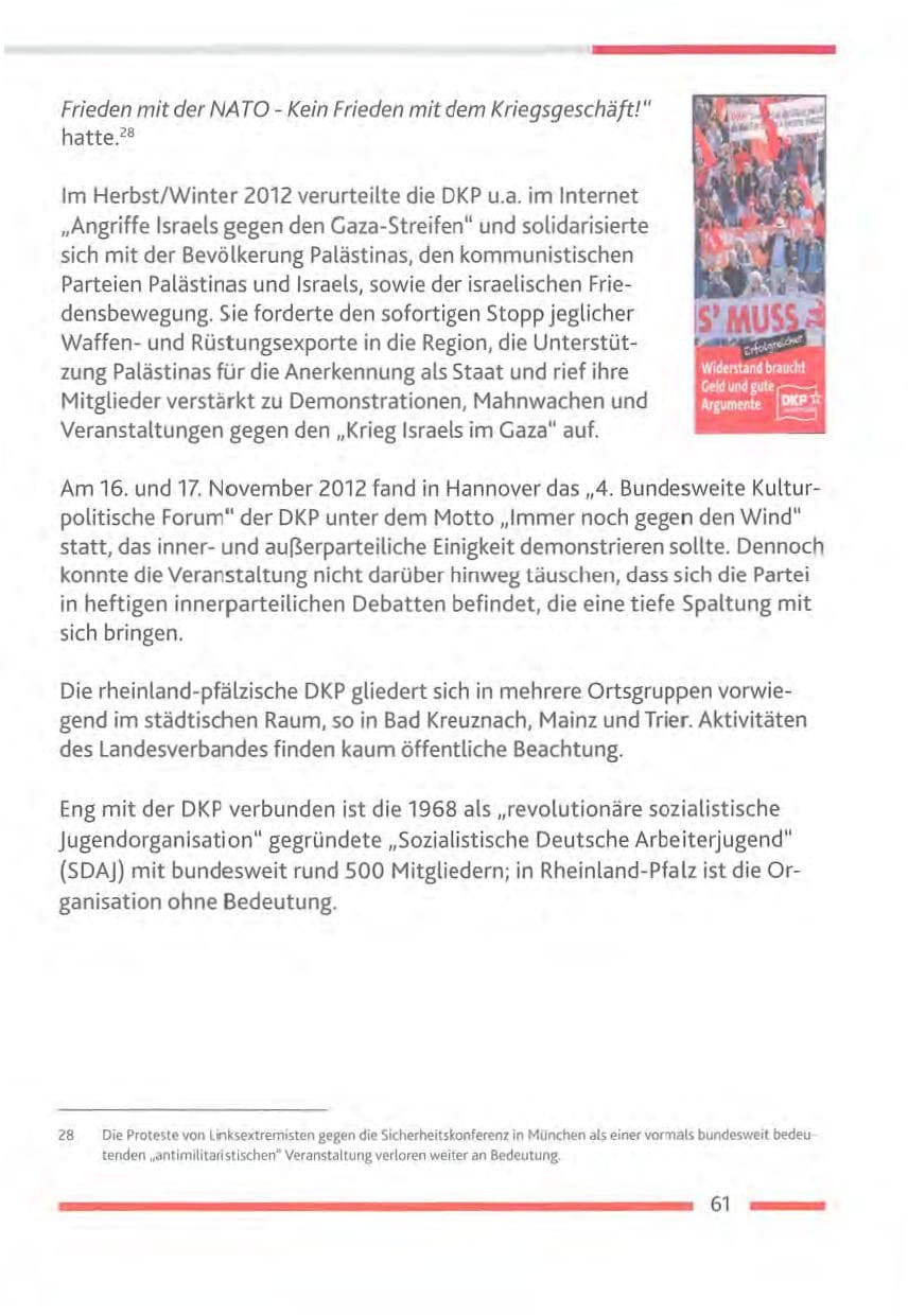Seite 61 des Verfassungsschutzbericht 2012 Rheinland-Pfalz