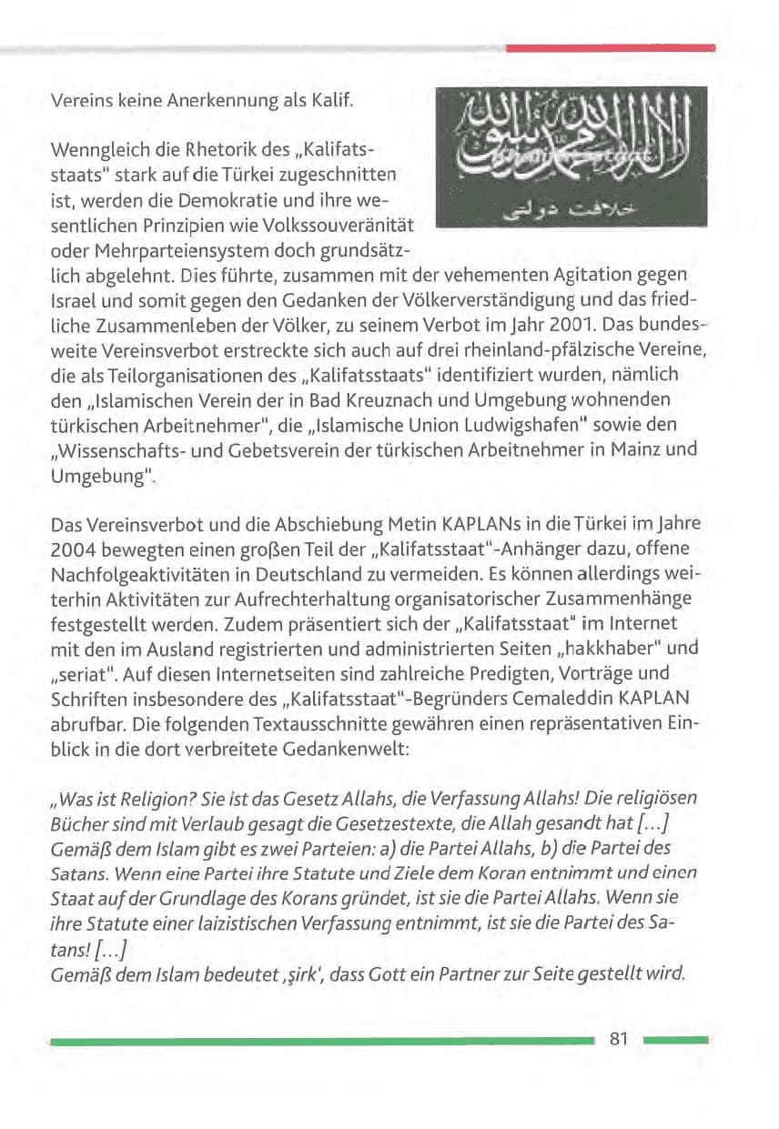 Seite 81 des Verfassungsschutzbericht 2012 Rheinland-Pfalz