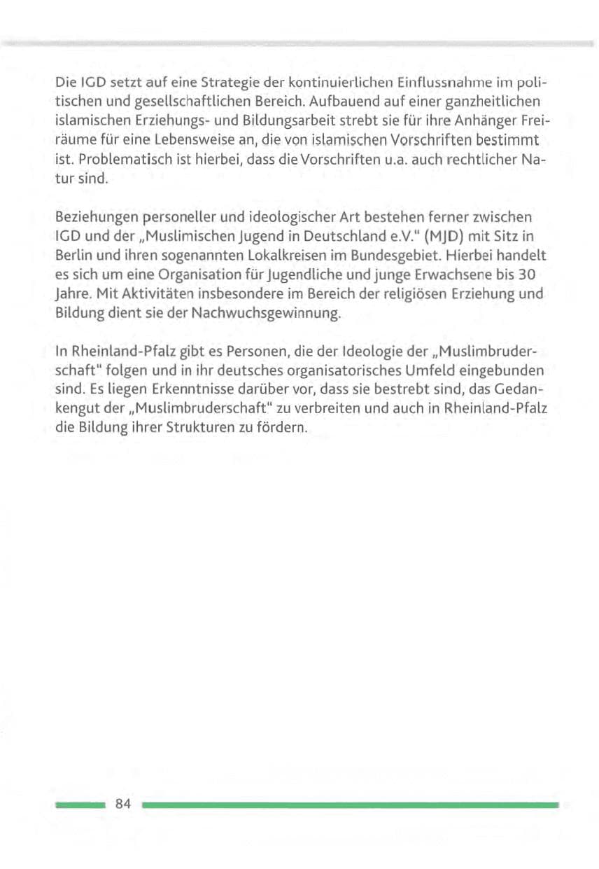 Seite 84 des Verfassungsschutzbericht 2012 Rheinland-Pfalz
