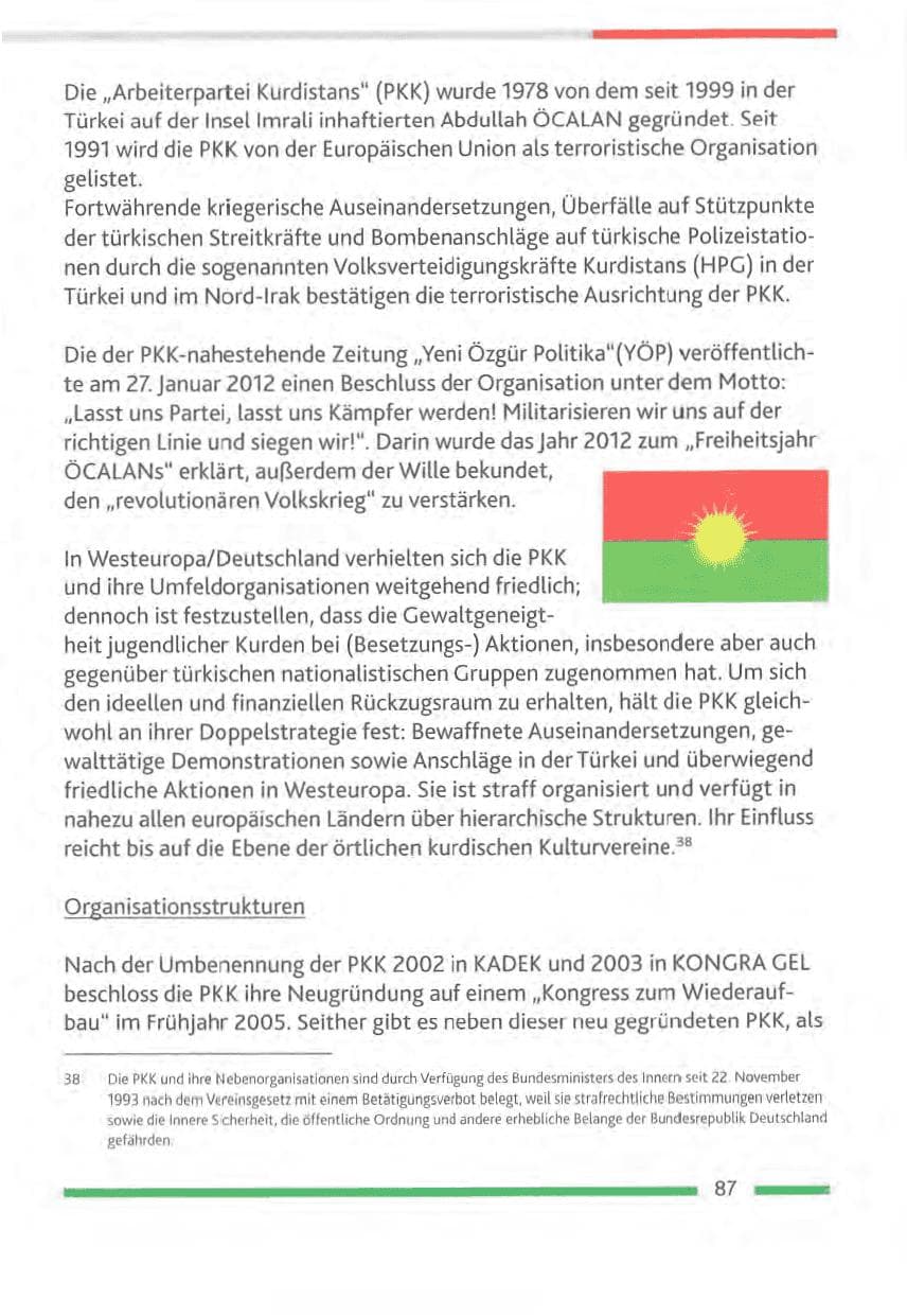 Seite 87 des Verfassungsschutzbericht 2012 Rheinland-Pfalz