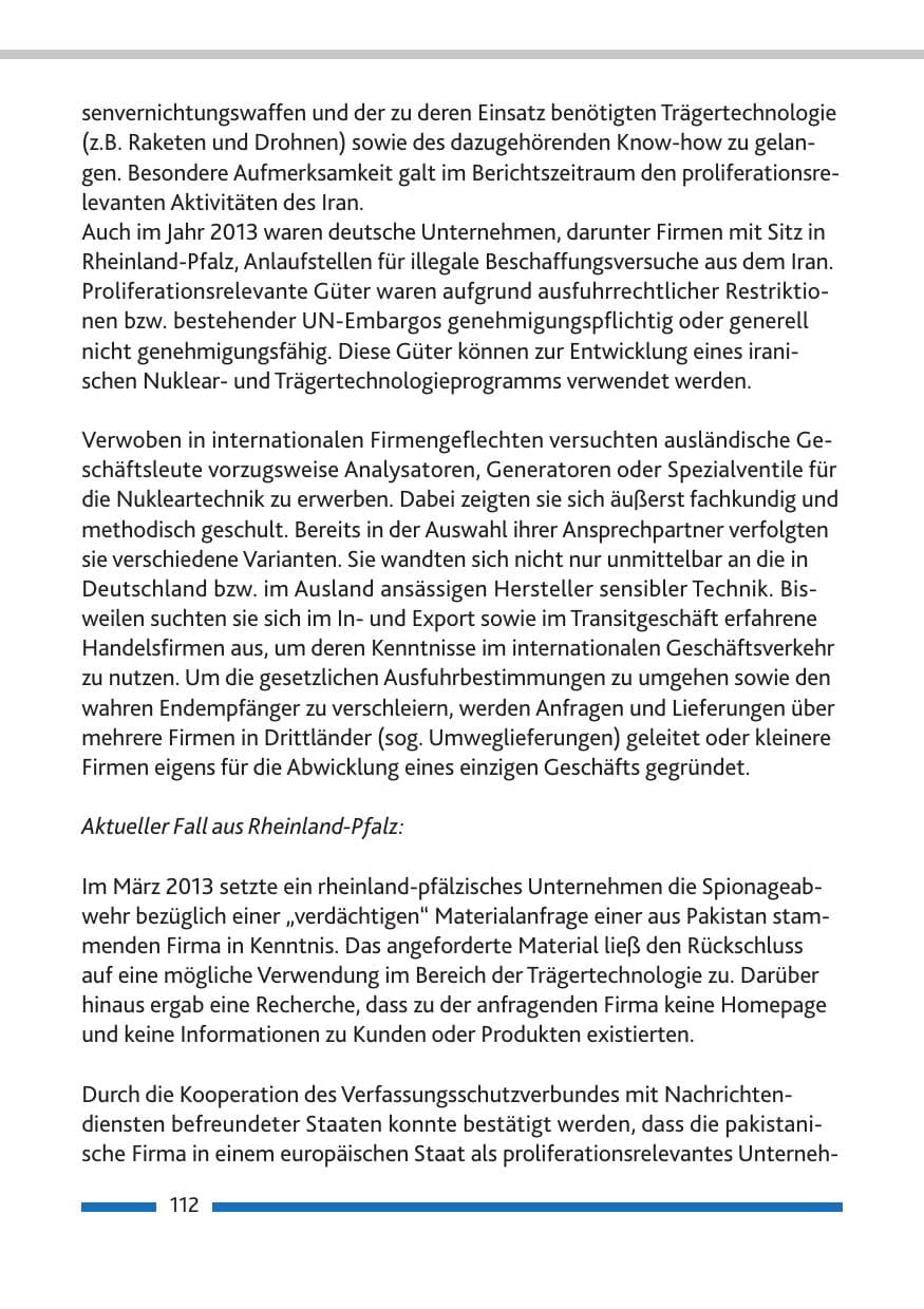 Seite 114 des Verfassungsschutzbericht 2013 Rheinland-Pfalz