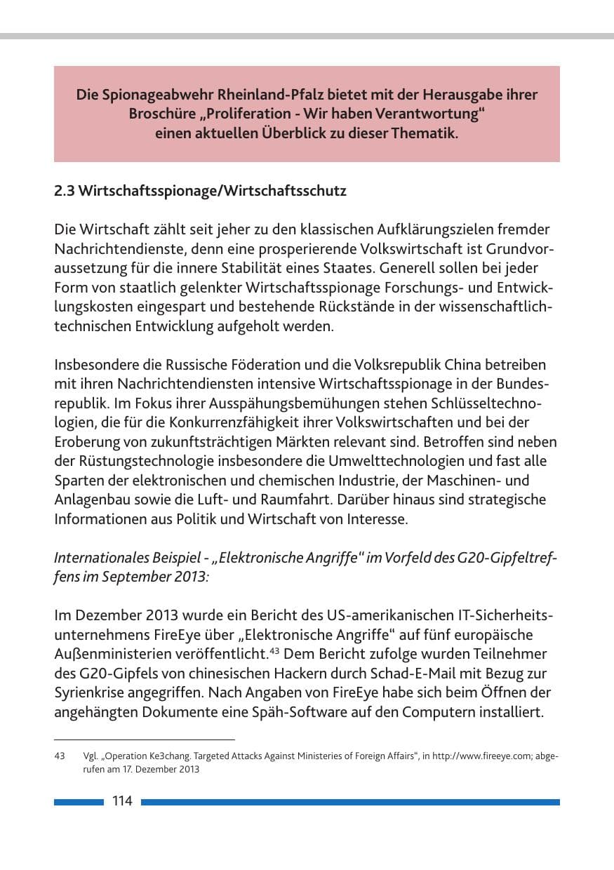 Seite 116 des Verfassungsschutzbericht 2013 Rheinland-Pfalz