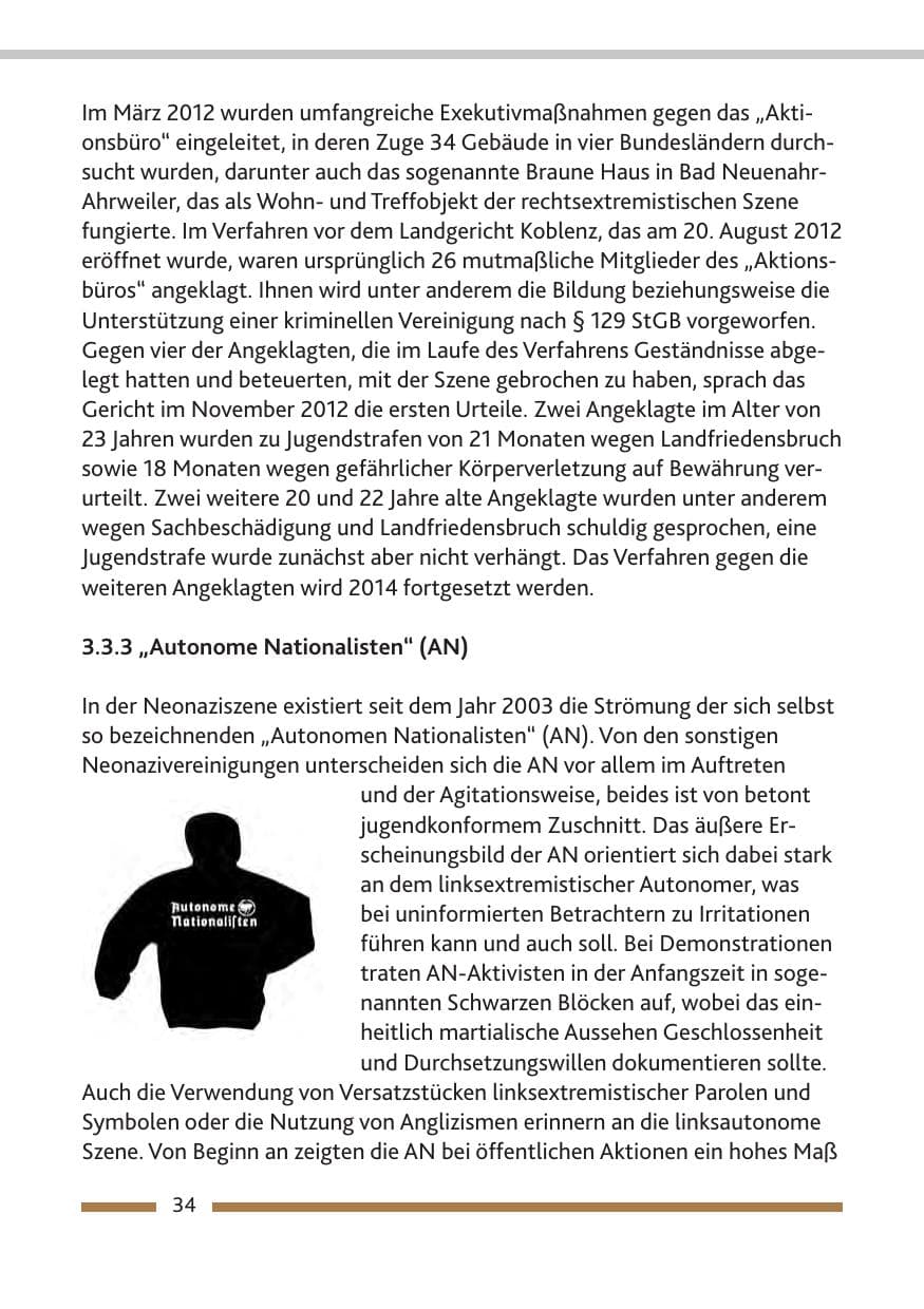 Seite 36 des Verfassungsschutzbericht 2013 Rheinland-Pfalz