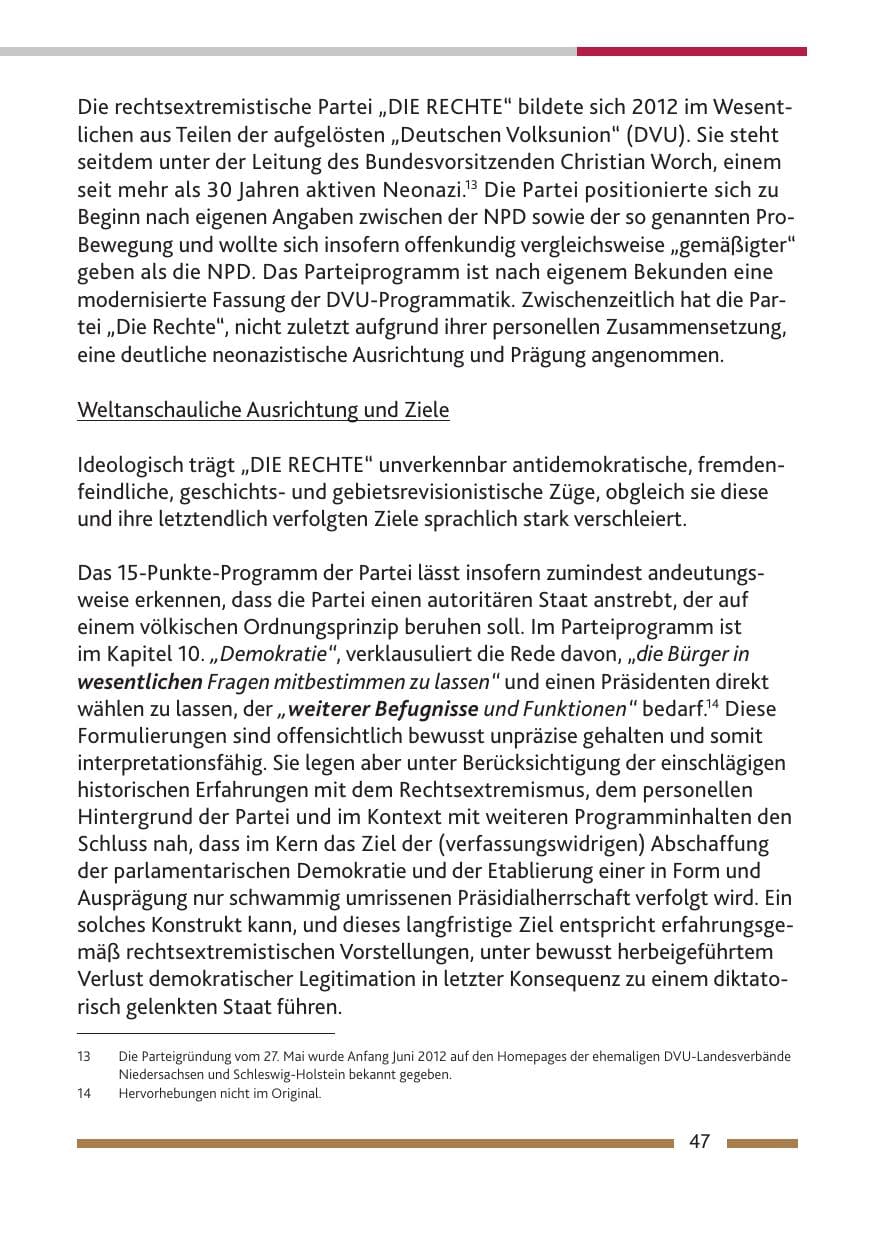Seite 49 des Verfassungsschutzbericht 2013 Rheinland-Pfalz