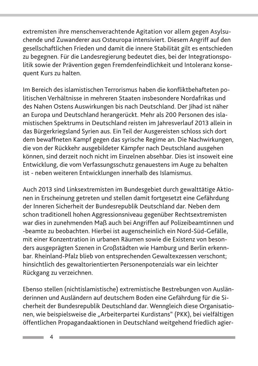 Seite 6 des Verfassungsschutzbericht 2013 Rheinland-Pfalz