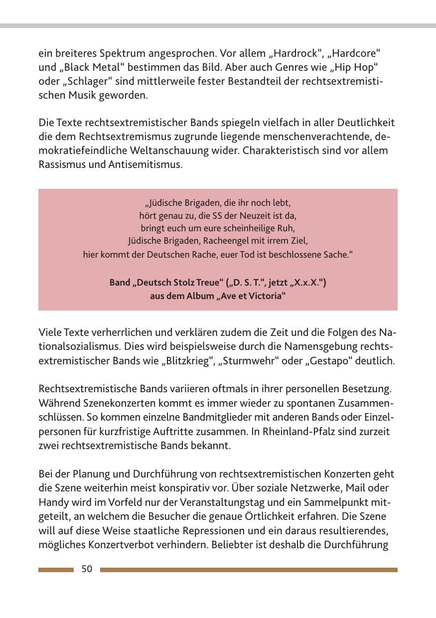 Seite 52 des Verfassungsschutzbericht 2013 Rheinland-Pfalz
