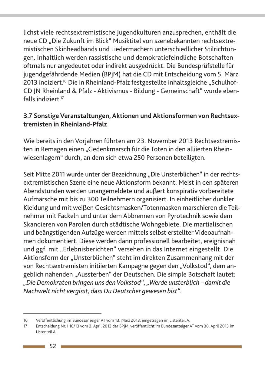 Seite 54 des Verfassungsschutzbericht 2013 Rheinland-Pfalz