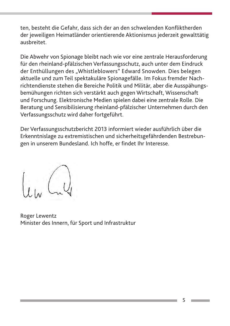 Seite 7 des Verfassungsschutzbericht 2013 Rheinland-Pfalz