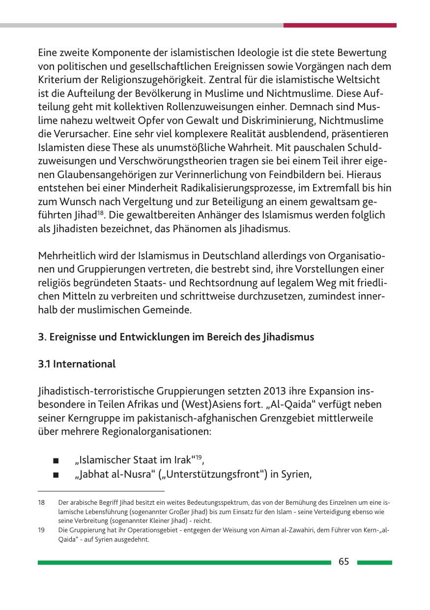 Seite 67 des Verfassungsschutzbericht 2013 Rheinland-Pfalz