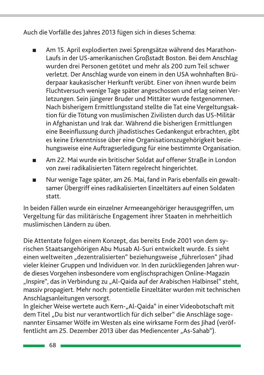 Seite 70 des Verfassungsschutzbericht 2013 Rheinland-Pfalz