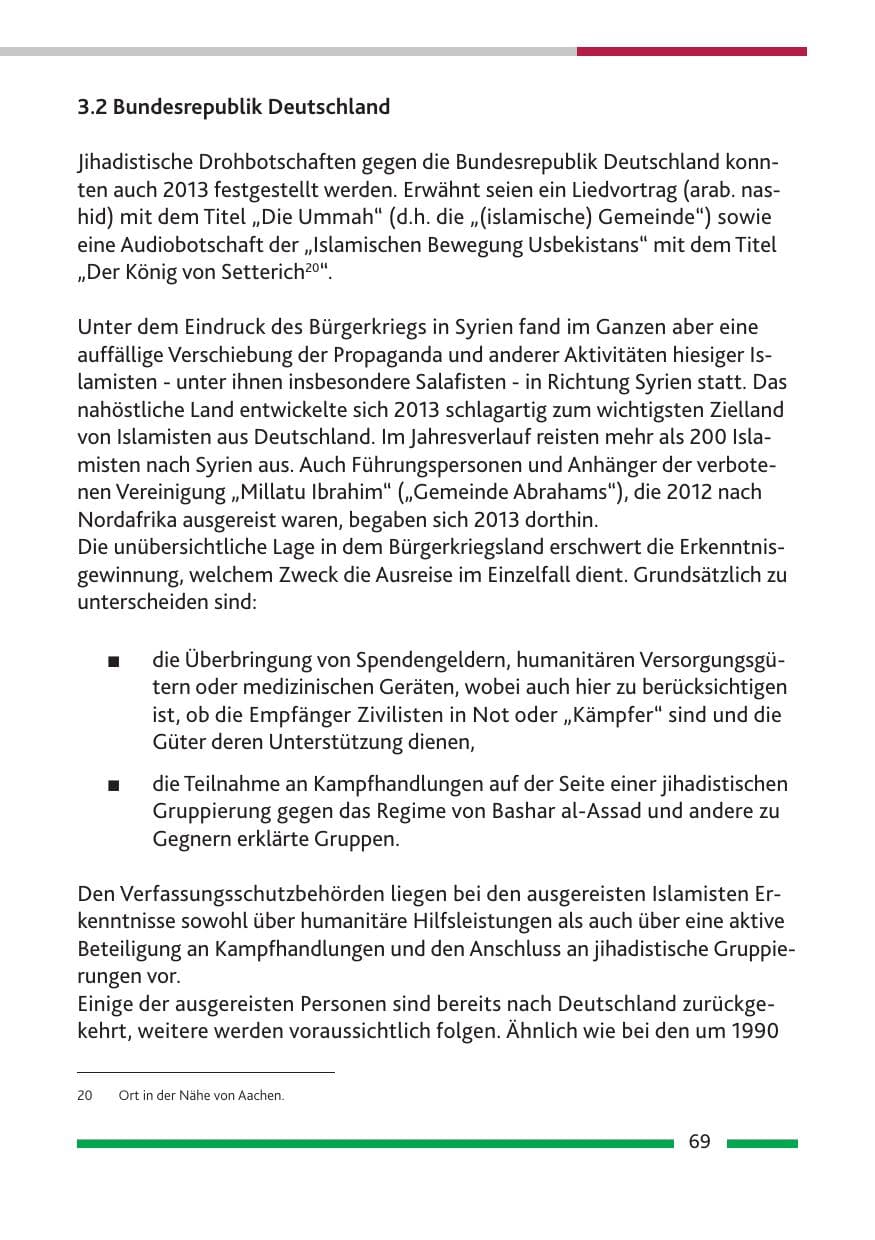 Seite 71 des Verfassungsschutzbericht 2013 Rheinland-Pfalz