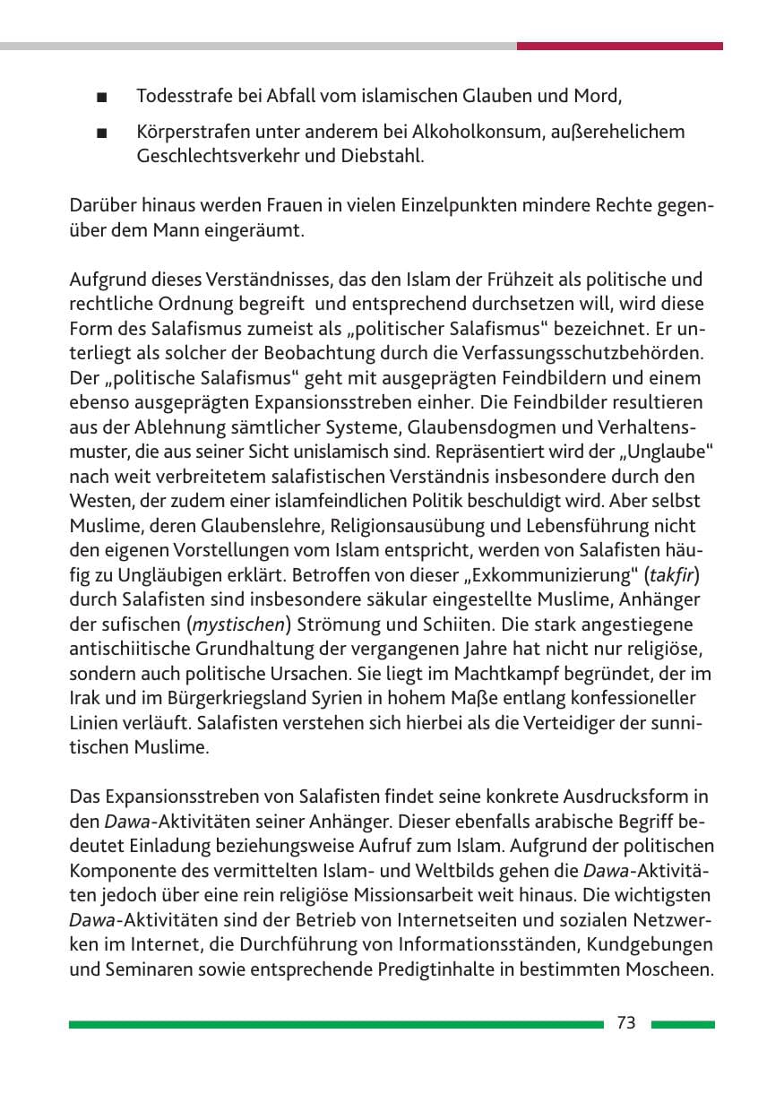 Seite 75 des Verfassungsschutzbericht 2013 Rheinland-Pfalz