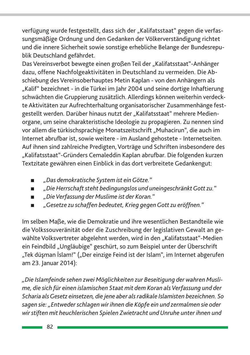 Seite 84 des Verfassungsschutzbericht 2013 Rheinland-Pfalz