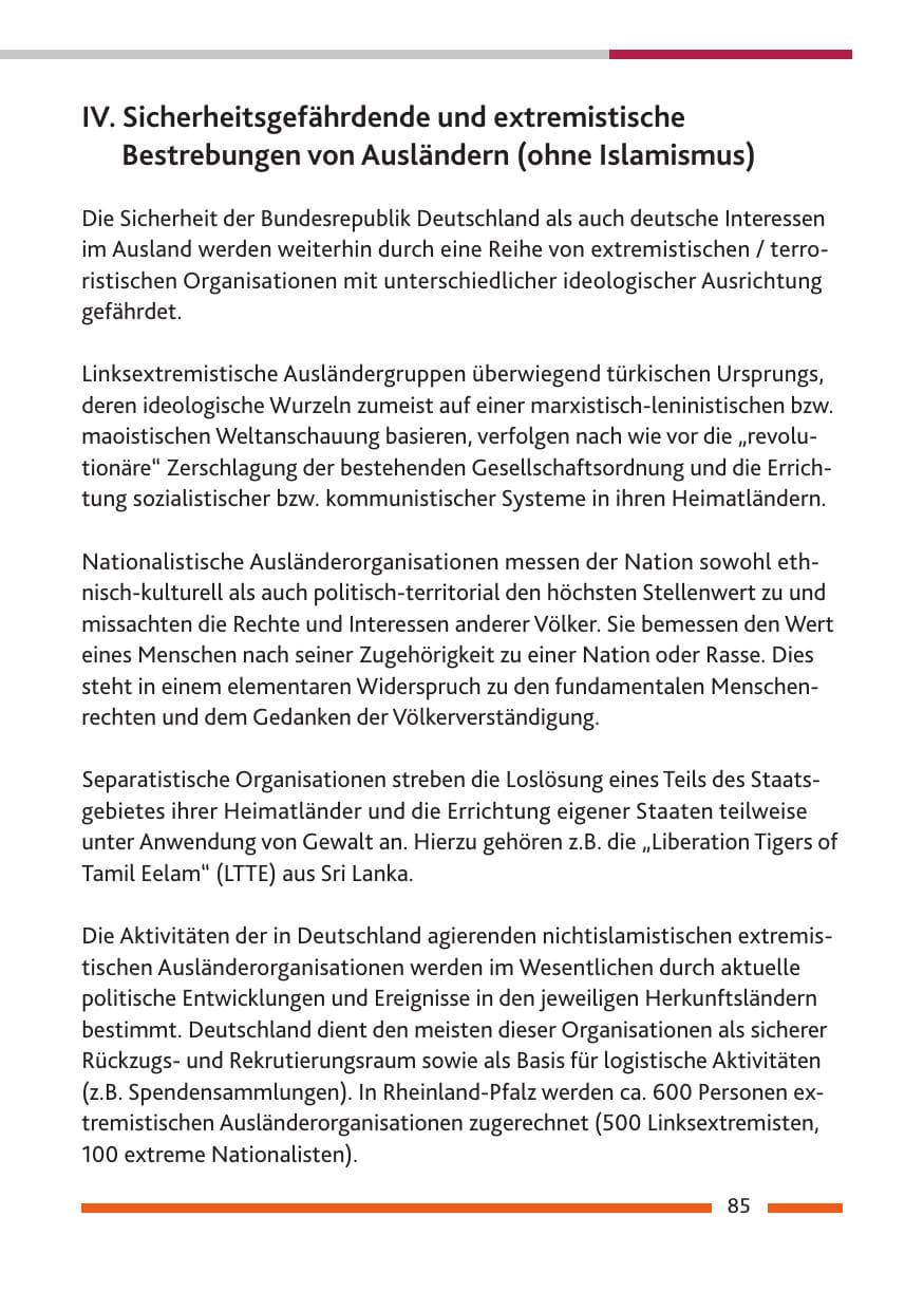 Seite 87 des Verfassungsschutzbericht 2013 Rheinland-Pfalz