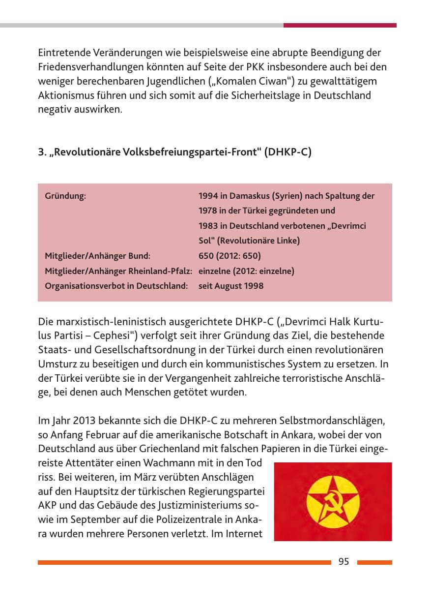 Seite 97 des Verfassungsschutzbericht 2013 Rheinland-Pfalz