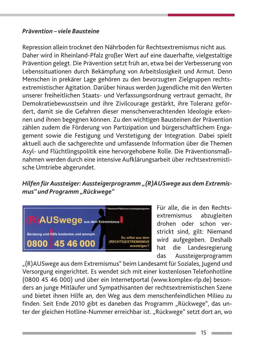 Seite 17 des Verfassungsschutzbericht 2014 Rheinland-Pfalz