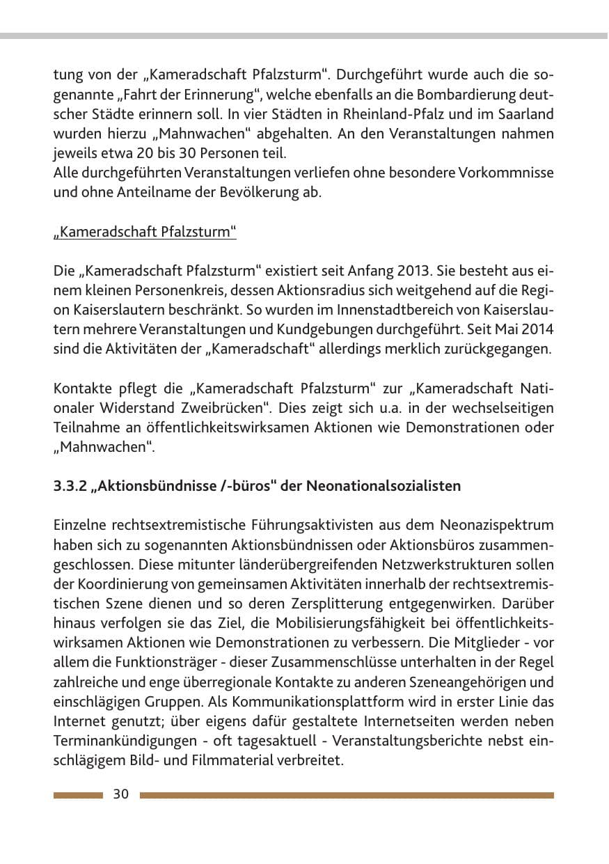 Seite 32 des Verfassungsschutzbericht 2014 Rheinland-Pfalz