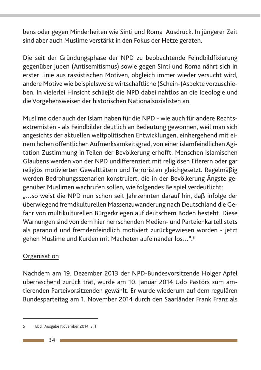 Seite 36 des Verfassungsschutzbericht 2014 Rheinland-Pfalz