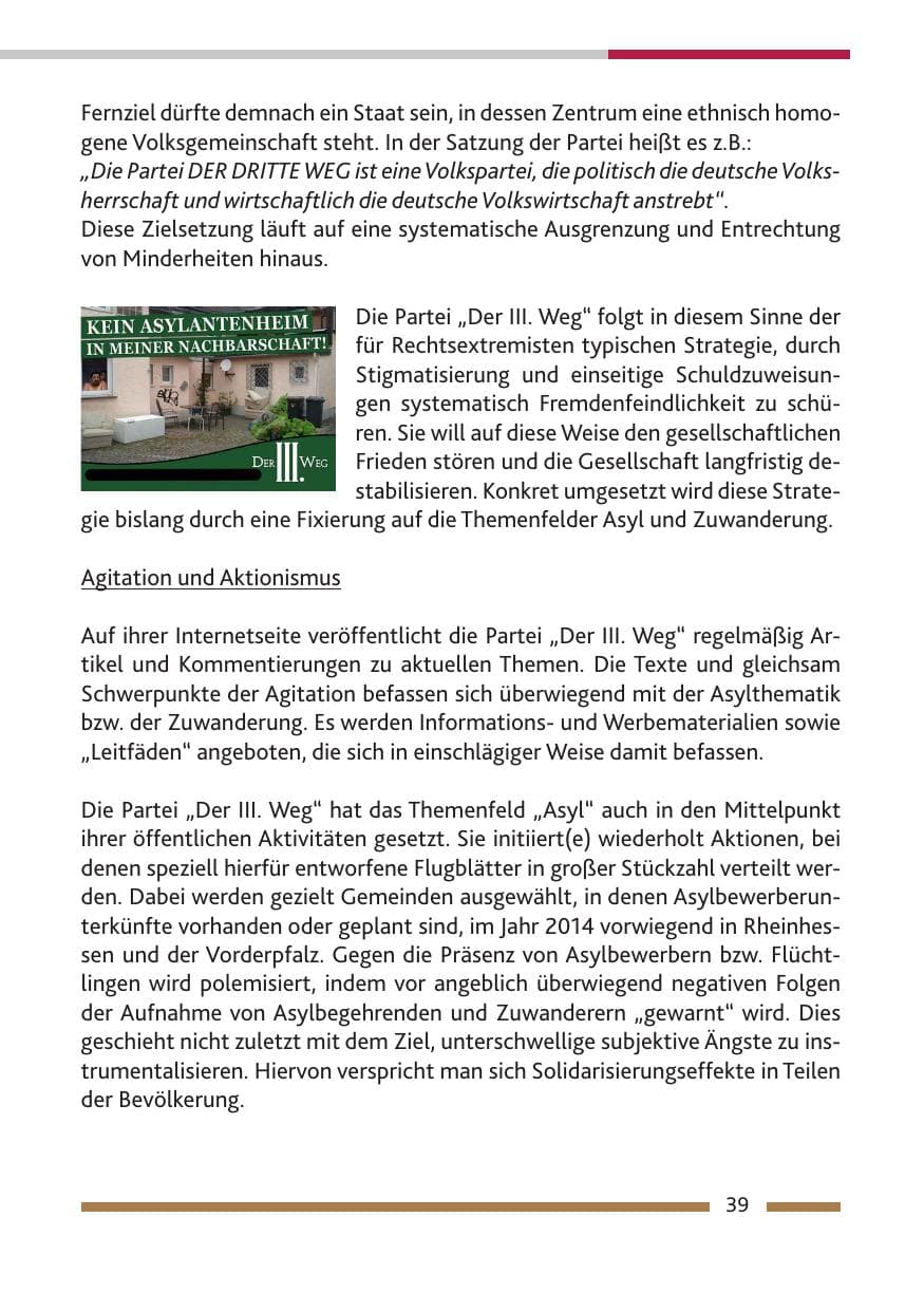 Seite 41 des Verfassungsschutzbericht 2014 Rheinland-Pfalz