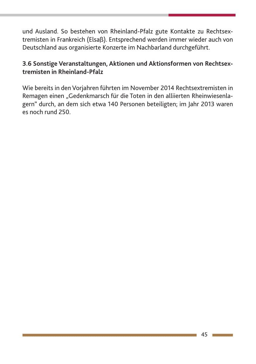 Seite 47 des Verfassungsschutzbericht 2014 Rheinland-Pfalz