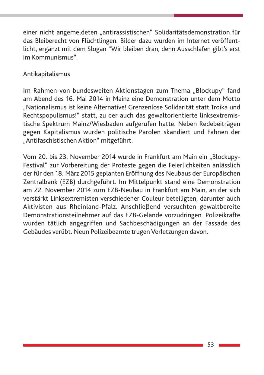 Seite 55 des Verfassungsschutzbericht 2014 Rheinland-Pfalz