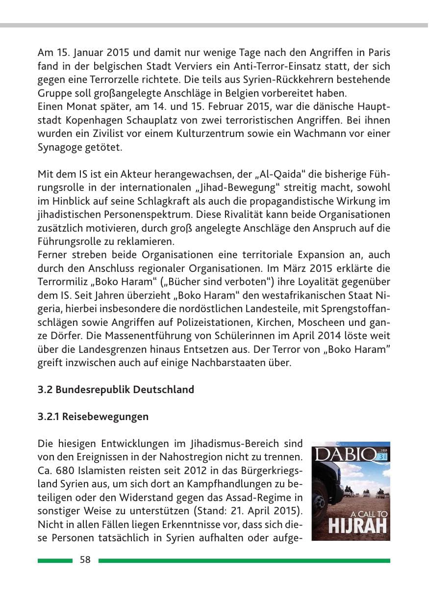 Seite 60 des Verfassungsschutzbericht 2014 Rheinland-Pfalz