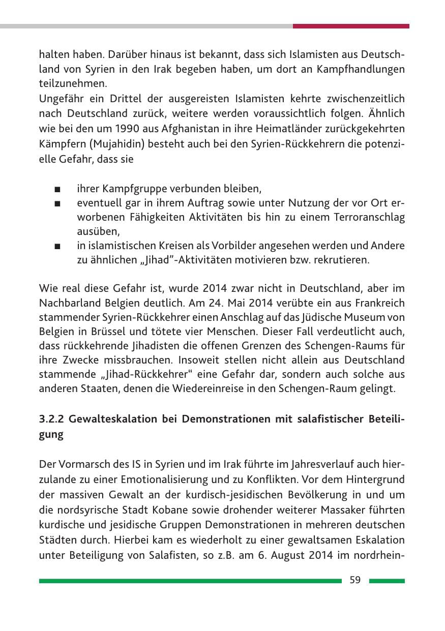 Seite 61 des Verfassungsschutzbericht 2014 Rheinland-Pfalz