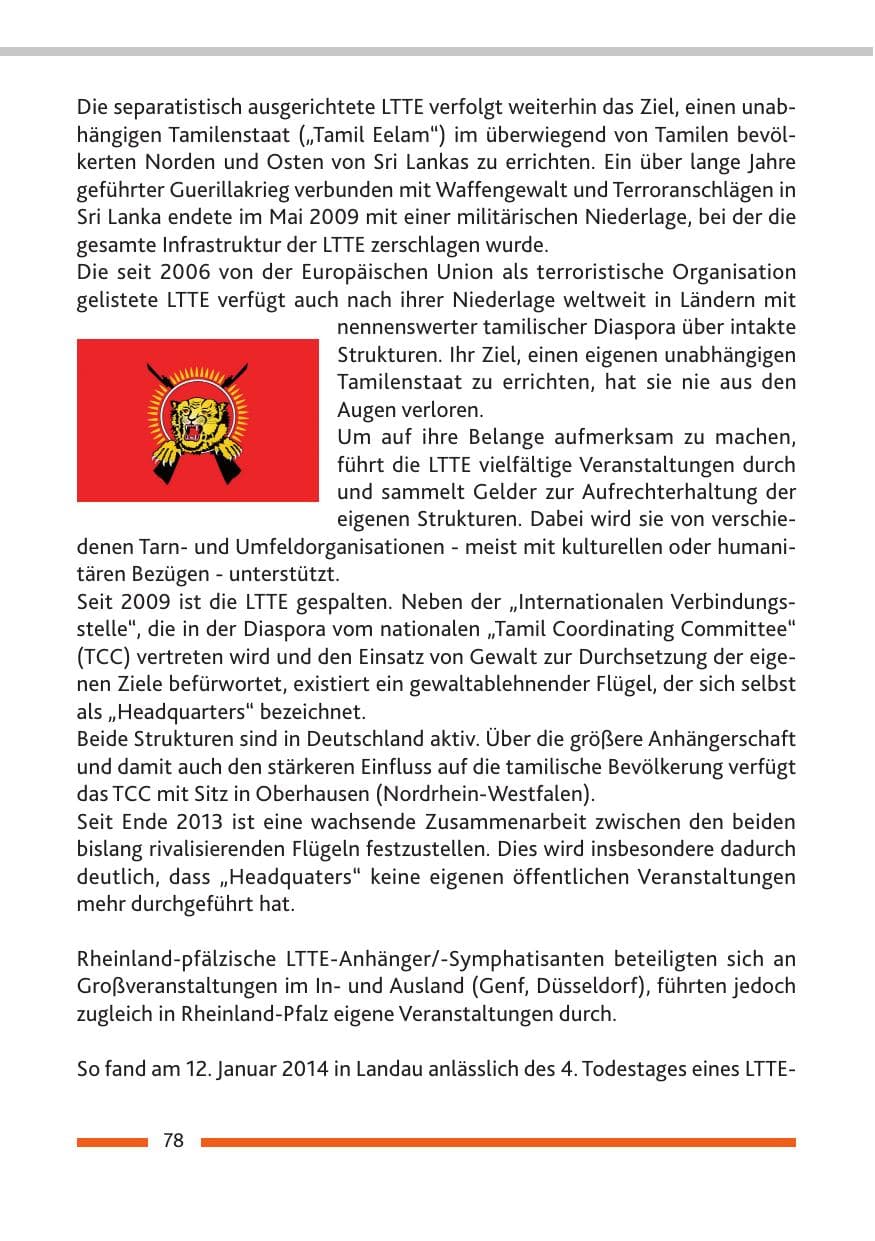Seite 80 des Verfassungsschutzbericht 2014 Rheinland-Pfalz