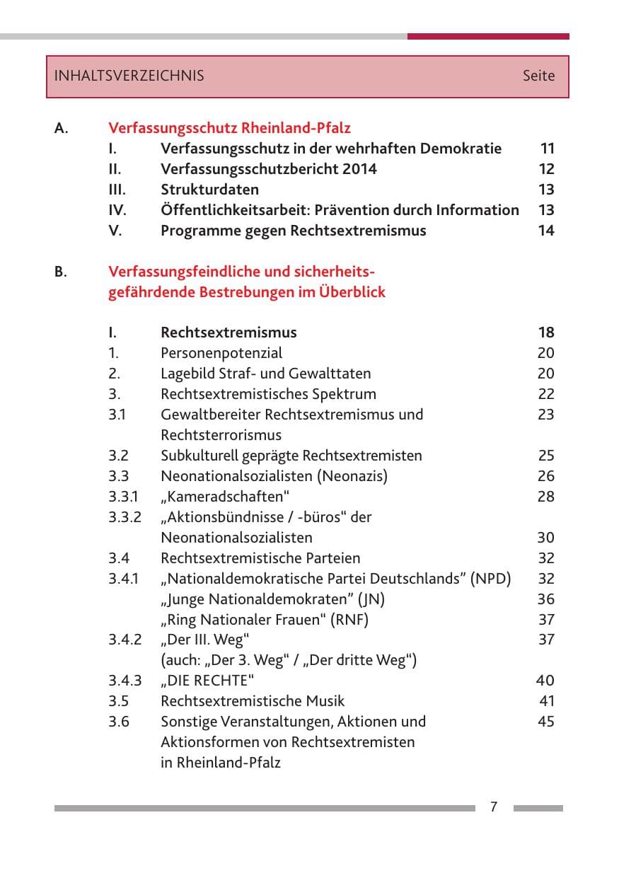 Seite 9 des Verfassungsschutzbericht 2014 Rheinland-Pfalz