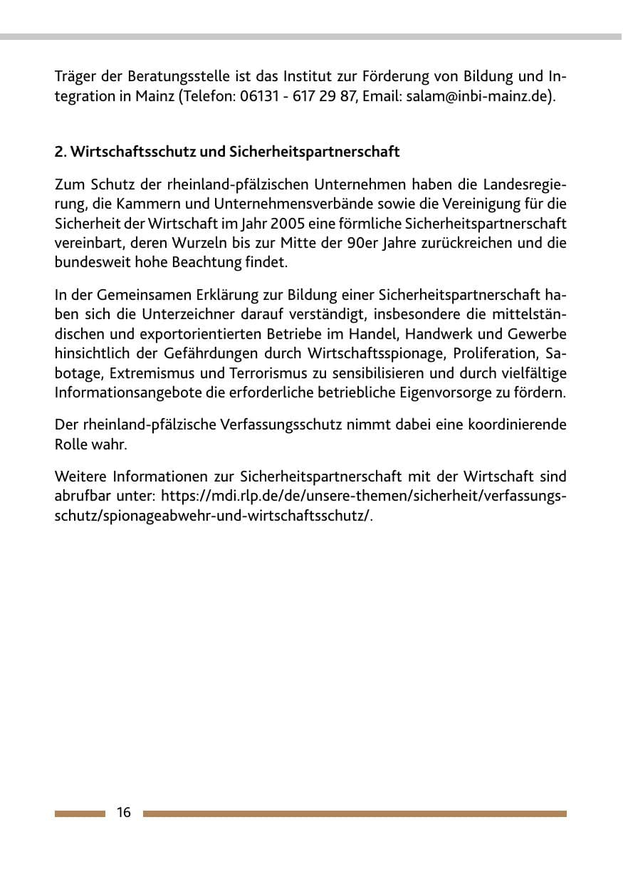 Seite 18 des Verfassungsschutzbericht 2015 Rheinland-Pfalz