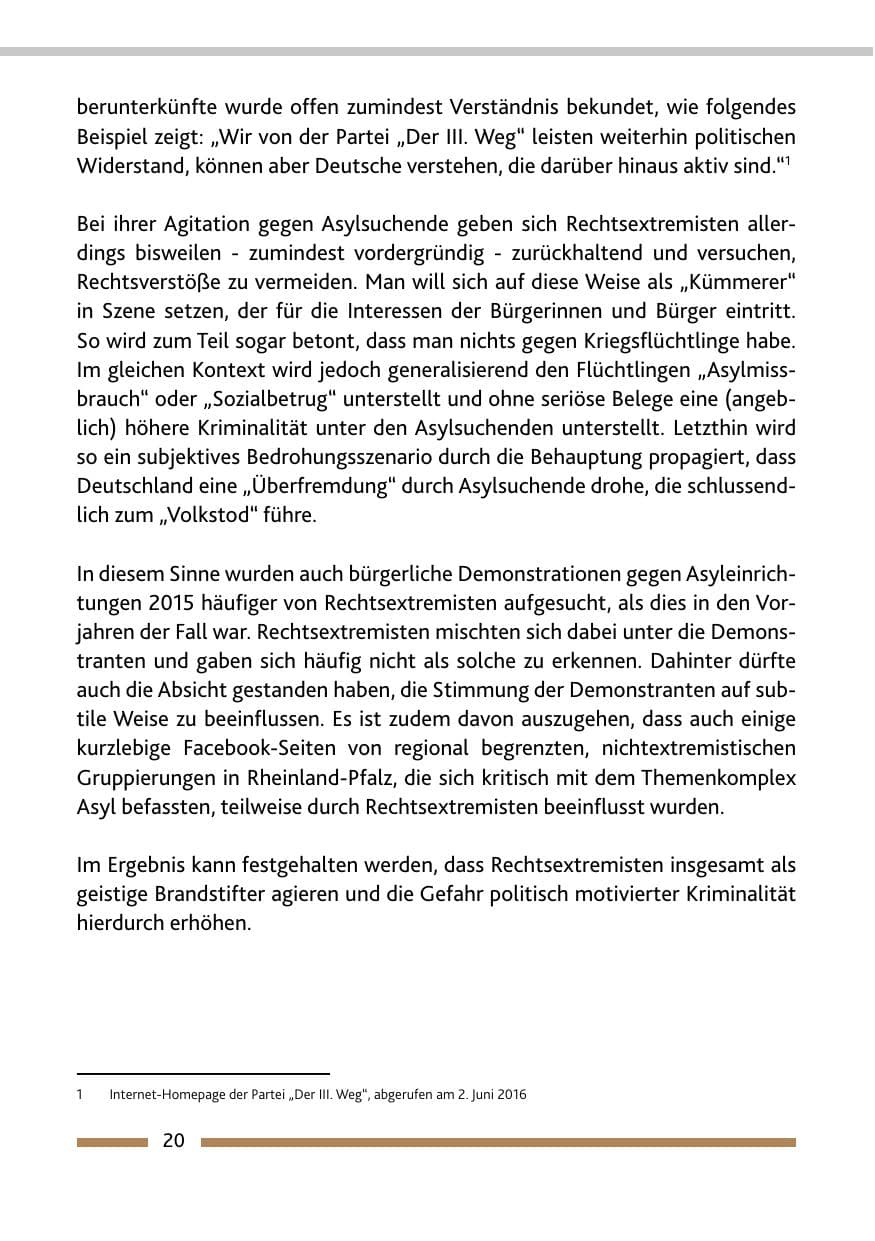 Seite 22 des Verfassungsschutzbericht 2015 Rheinland-Pfalz